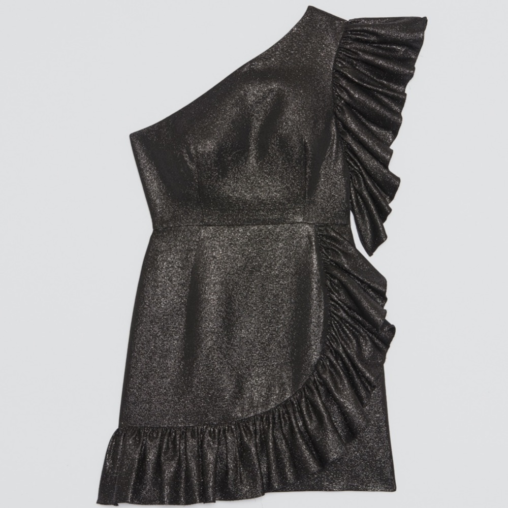 Sandro Effie Ruffled Metallic Dress - Picture 6 of 8